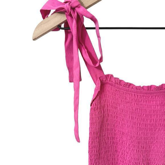 New Juniors' Smocked Midi Dress in pink - S - Picture 3 of 6